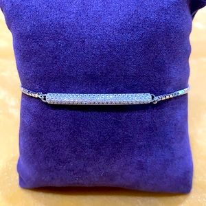 925 SS Adjustable Bar Bracelet with AAA CZ